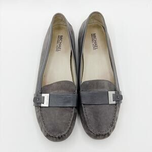 Michael Kors Rory Loafers Moccasin 9.5M Grey Suede Leather